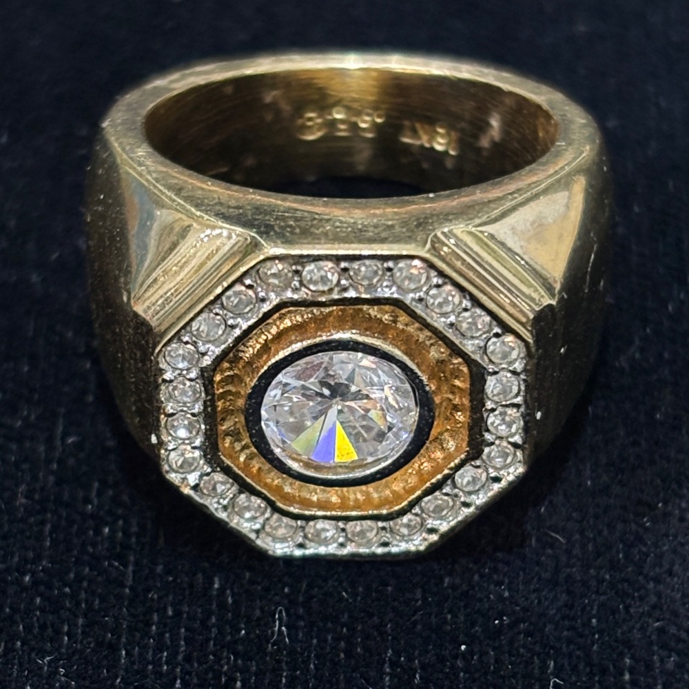 CZ Electroplated Statement Ring